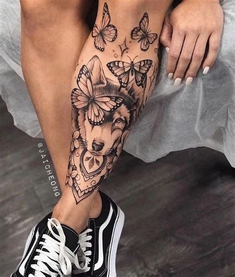 tattoo en pierna de mujer|63 tatuajes en la pierna con significado para hombres。